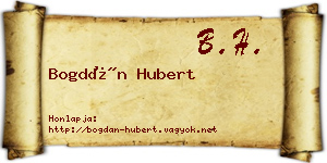 Bogdán Hubert névjegykártya