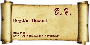 Bogdán Hubert névjegykártya