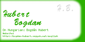 hubert bogdan business card